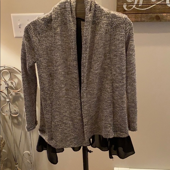 GIRLS SWEATER W CHIFFON BOTTOM - Picture 5 of 7